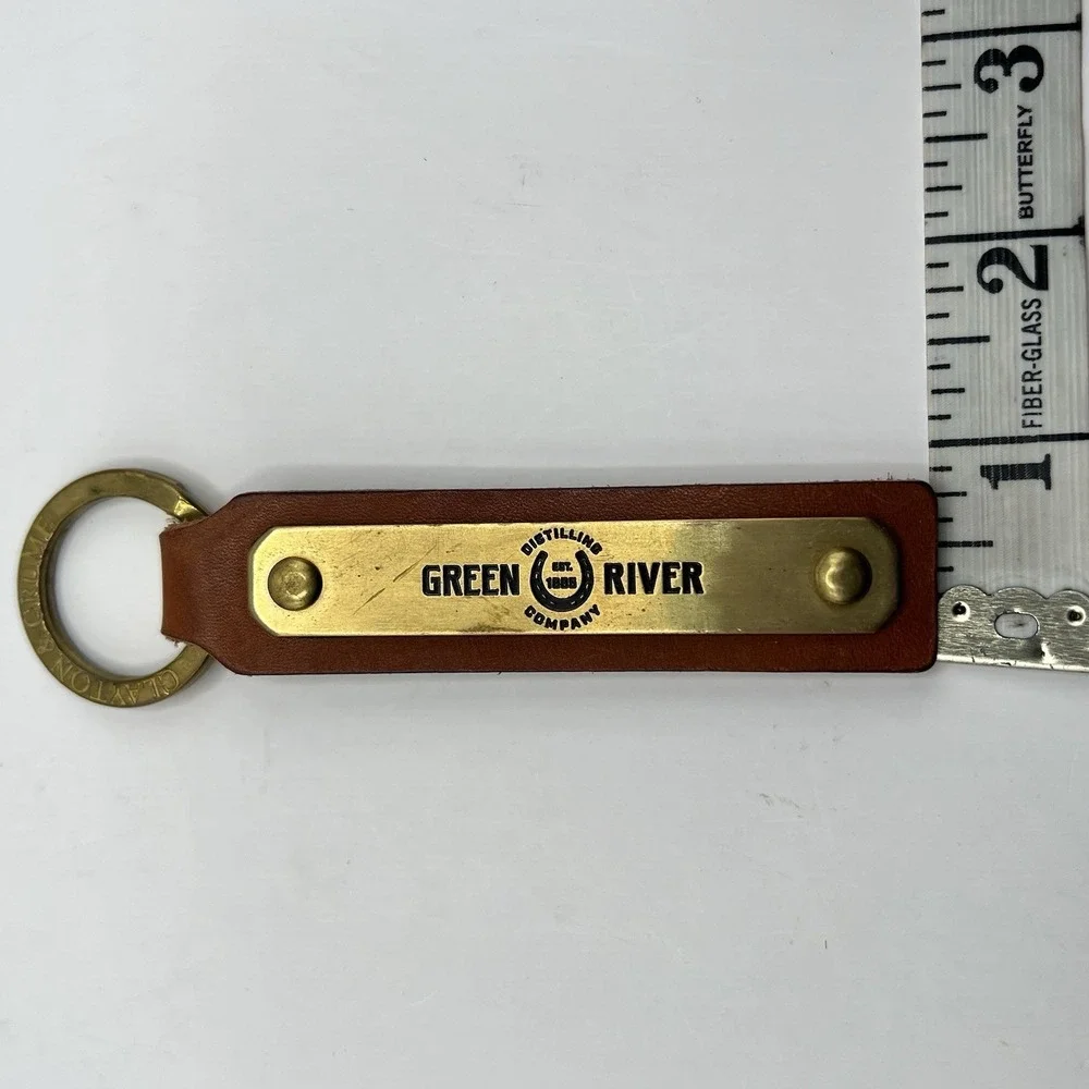 Green River‎ Distilling Co. Leather Key Chain Brown Clayton & Crume Bourbon